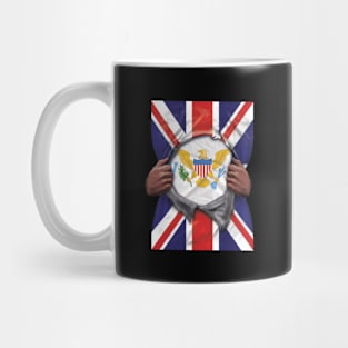 Virgin Islands Flag Great Britain Flag Ripped - Gift for Virgin Islander From Virgin Islands Mug